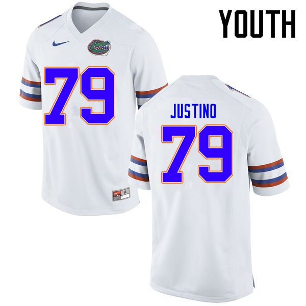 Florida Gators Youth #79 Daniel Justino College Football Jersey White